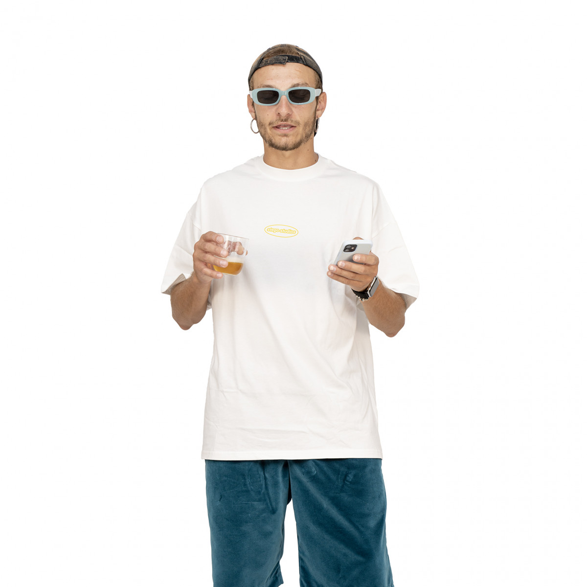 Ultra heavy t- shirt - round logo però giallo